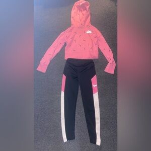 Nike cropped hoodie set.